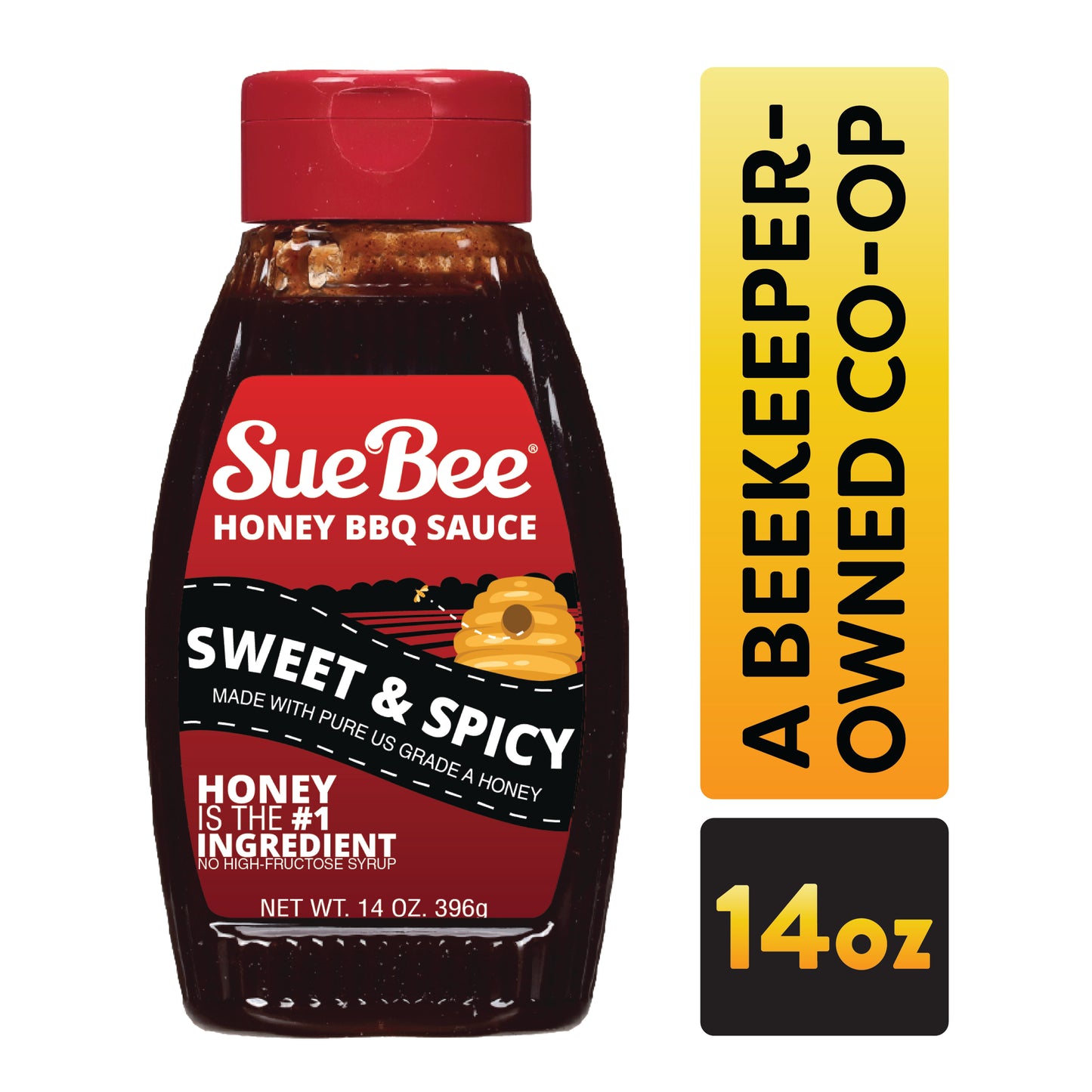 Sue Bee, Barbecue Sauce Sweet & Spicy , Honey BBQ, 14 Ounce (Pack of 1)