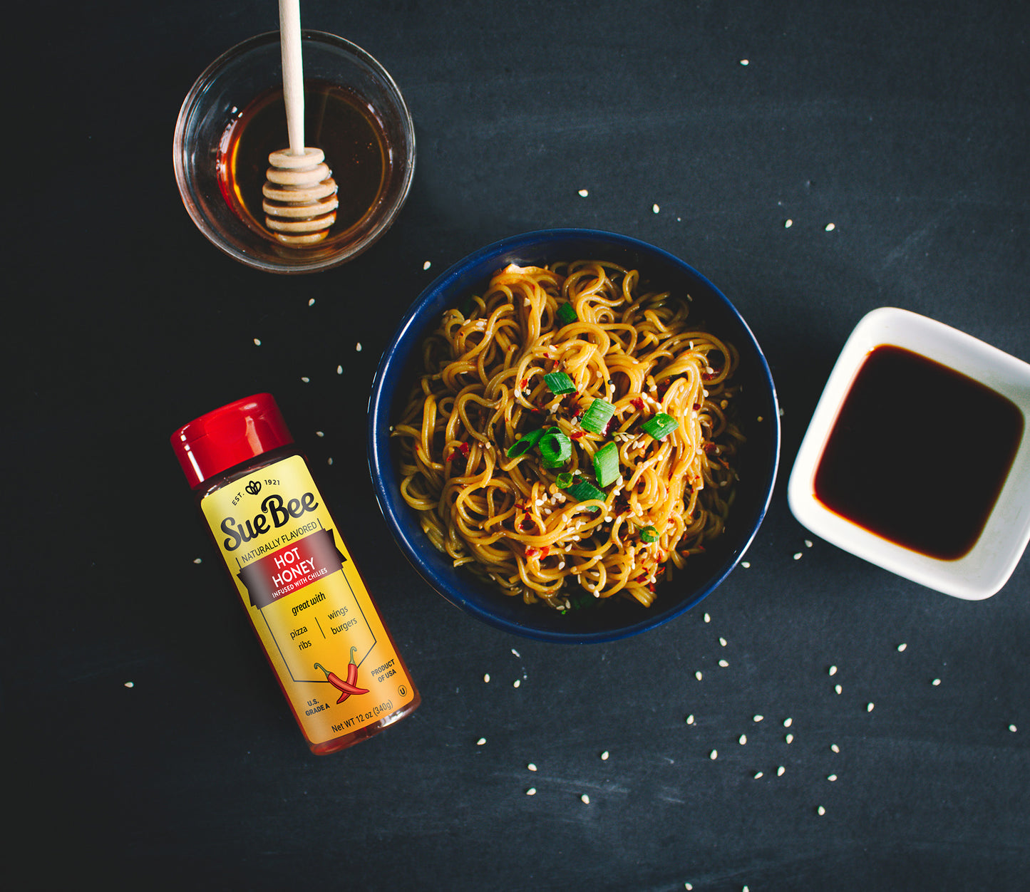 Sue Bee Infusions Hot Honey, 12 Ounce Sue Bee Chili Infused Hot Honey For Ribs, Wings, Burgers