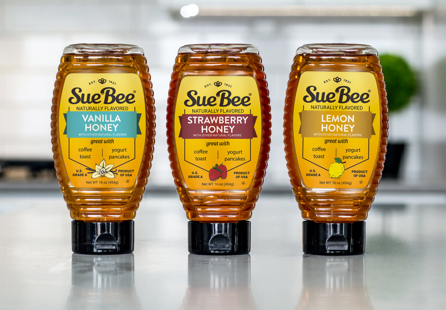 Sue Bee Infusions Vanilla Flavored Honey, 16 Ounce Sue Bee Vanilla Infused Honey For Coffee and Pancakes, Salads, USA Honey