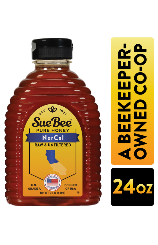 Sue Bee Honey Regional Northern California Honey, Strained, Unfiltered Beekeeper-Owned Co-op Honey, 24-Ounce