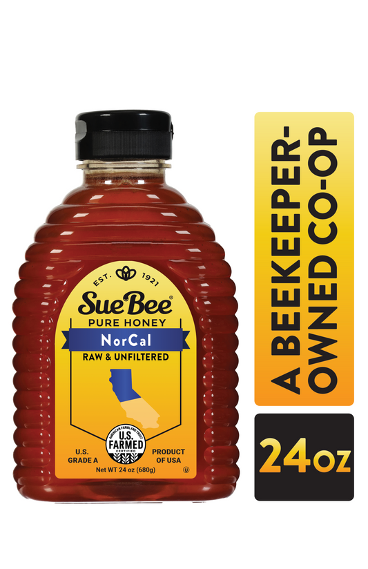 Sue Bee Honey Regional Northern California Honey, Strained, Unfiltered Beekeeper-Owned Co-op Honey, 24-Ounce