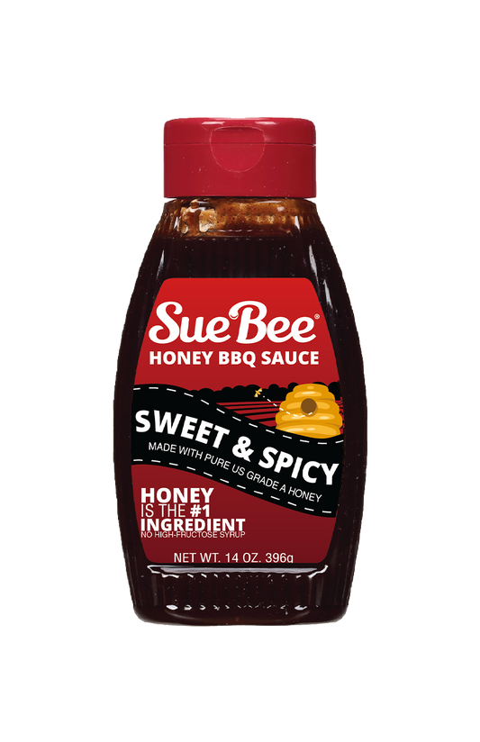 Sue Bee, Barbecue Sauce Sweet & Spicy , Honey BBQ, 14 Ounce (Pack of 1)